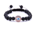 Rhinestone Big Eye Gemstone Bracelets for Men Friendship Aromatherapy Diffuser Woven 8MM Beaded Bangle Jewelry
