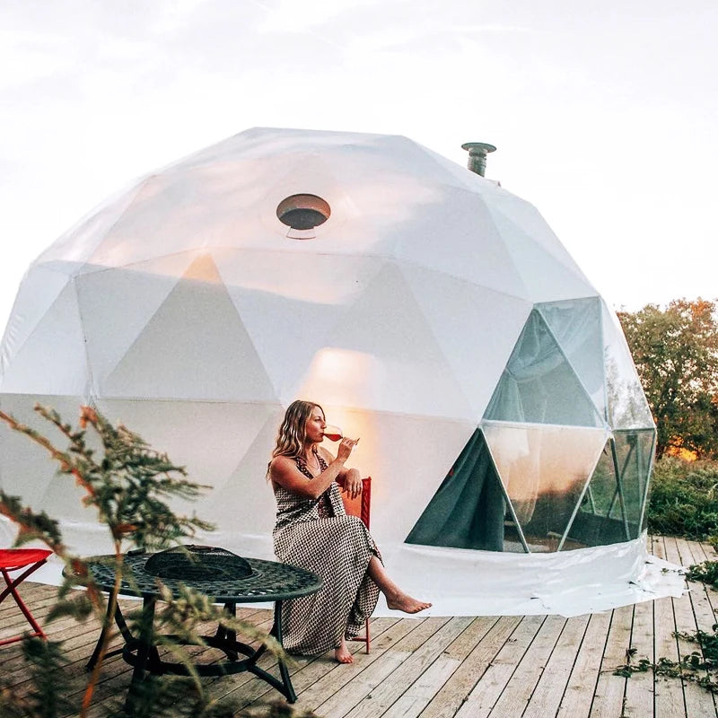 Outdoor Hotel Yurt Igloo Dome Luxury Glamping Tent With Bathroom