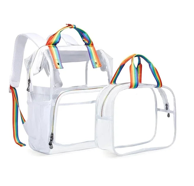 Custom Sport Outdoor School Bag Pvc Kids Clear Backpacks Transparent Travel Waterproof Custom Logo Women Men Student for Girls