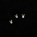 14K Gold Plating Fancy Pure 925 Sterling Silver Zirconia Mini Cute Animal Rabbit Stud Earrings for Women Girls Jewelry