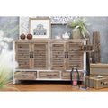Innova Home High Quality Shutter Design Rustic Wooden Storage Drawer Article Cabinets for Farmhouse Living Room