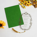 Ganesh Custom Printing Green Velvet Pocket Gold Hot Stamping Clear Acrylic Wedding Invitation Card With Tassel