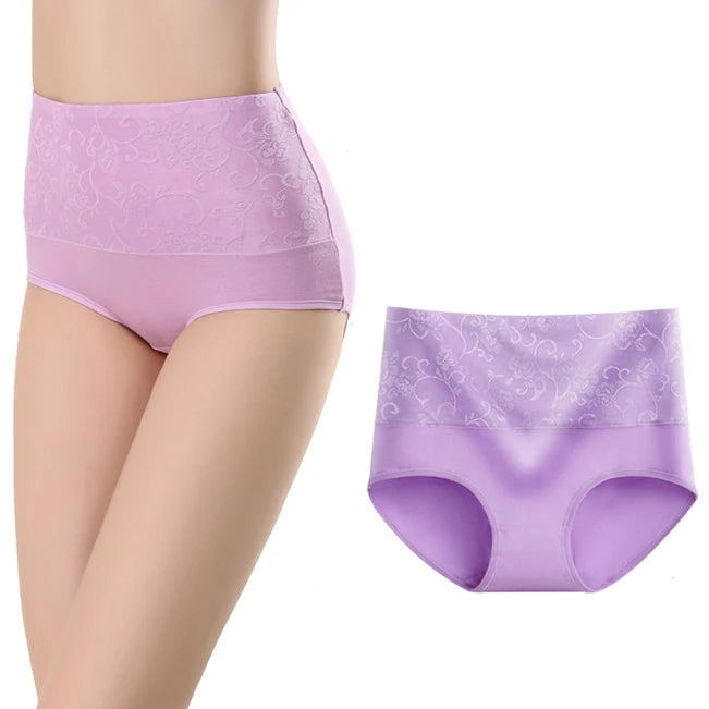 New Trend Simple High Waist Breathable Women's Cotton Stretch Panties Ladies Brief Underwear