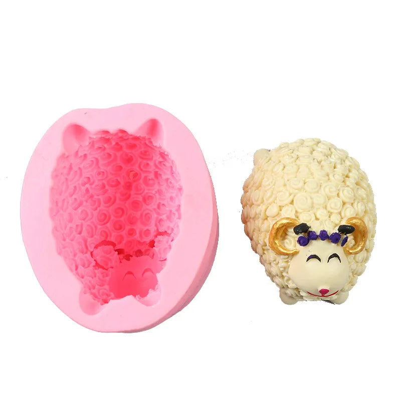 B-3012 3D Handmade Sheep Design Soap Mold Silicone Candle Mold Food Grade Silicone Mold DIY Handmade Candle Mould