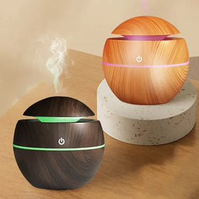 Smart Home Appliance Mini Portable Wood Grain Aroma Diffuser Mushroom Humidifier Fragrance Essential Oil Diffuser