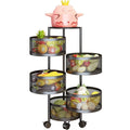 3 Tiers Fruit Basket for Kitchen Fruit Vegetable Display Rack with Wheels Fruit Basket