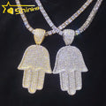 Luxury Stylish Fashion Silver 925 Jewelry Necklace VVS Moissanite Diamond Hamsa Pendant Necklace