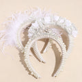 Bride Bridal Gift Pearl Girl Bachelorette Party Decorations Wedding Headband With TRIBE MRS WIFEY Hair Band
