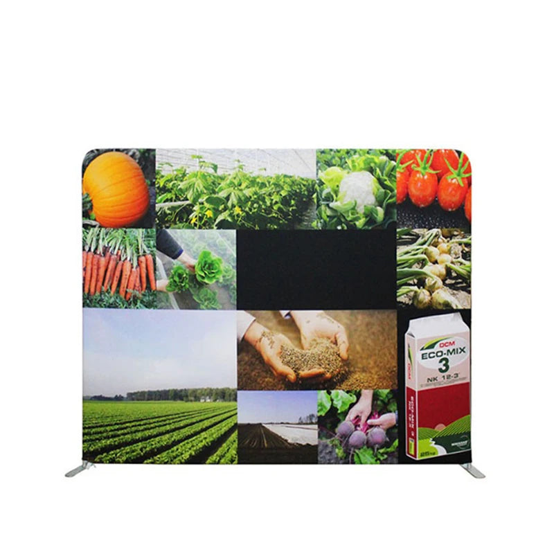 RTS Easy Tension Fabric Exhibition Display Media Portable Quick Show Back Wall Stand Dye Sublimation Printed Straight Aluminum