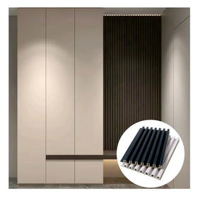 150*15mm WPC Eco-Friendly European Design Fireproof Waterproof 3D Fluted Wall Panels for Living Room School Interior Decoration