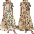 Women's Clothing Flower Print Long Dress New Style Autumn Elegant Ladies Long Party Dress