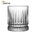 Unique Custom Printed Rock Glass Wholesale JINGYUE 355ml 12oz Vintage Heavy Base Crystal Whiskey Tasting Glass in Stock