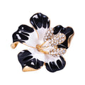 Delicate Bridal Rhinestone Crystal Floral Brooch Enamel Rose Flower Brooch Pin Wedding Accessory
