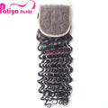 B2c Online Shopping Ready to Ship Virgin Vietnamese Hair Top Closure 4x4 Deep Wave Bleached Knots Transparent HD Lace Closures