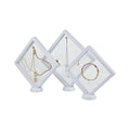 High Quality PE Film Transparent Rings Necklace Packaging Square White Plastic Jewelry Gift Boxes