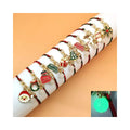 Cute String Braided Bracelet Handmade Luminous Beads Santa Claus Snowflake Charms Christmas Accessories for Kids