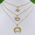 NZ1176  Rainbow CZ Micro Pave Gold Mom Mama Necklace Jewelry Gift for Mom Mother Mother's Day Gift Mum
