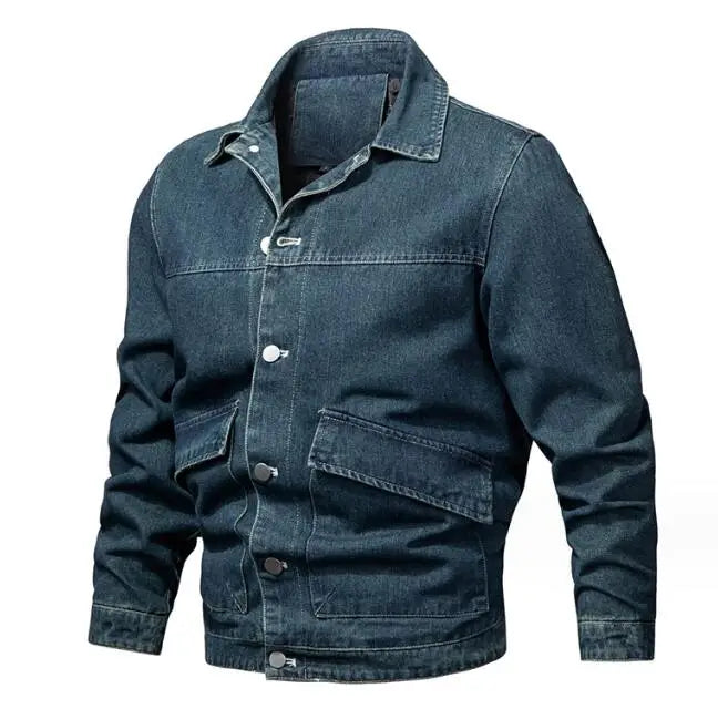 Hot Sell Custom Blank Oversized Denim Jacket Fashion Streetwear Washed Button up Denim Coat for Men