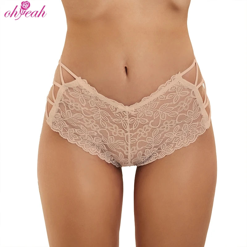 High Quality Lace Ladies Underwear Panties Set China Stock Plus Size High Waist Decorated Bow Knitted Weaving Women's Underwear