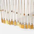 Personalized Astrology Square 12 Zodiac Tarot Card Jewelry 18k Gold Plated Stainless Steel Zodiac Sign Tarot Pendant Necklace