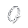 Daidan Dainty Stacking Irregular Geometric Silver Zircon Lady 925 Silver Inlay Cz Ring