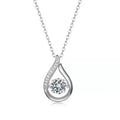 Women's Silver-Plated Water Drop Shape Moissanite Necklace Imitated Diamond Pendant for Weddings