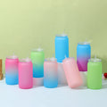 16oz Wholesale Plastic Mason Mug Gradient Color Water Acrylic Colored Plastic Beer Mug