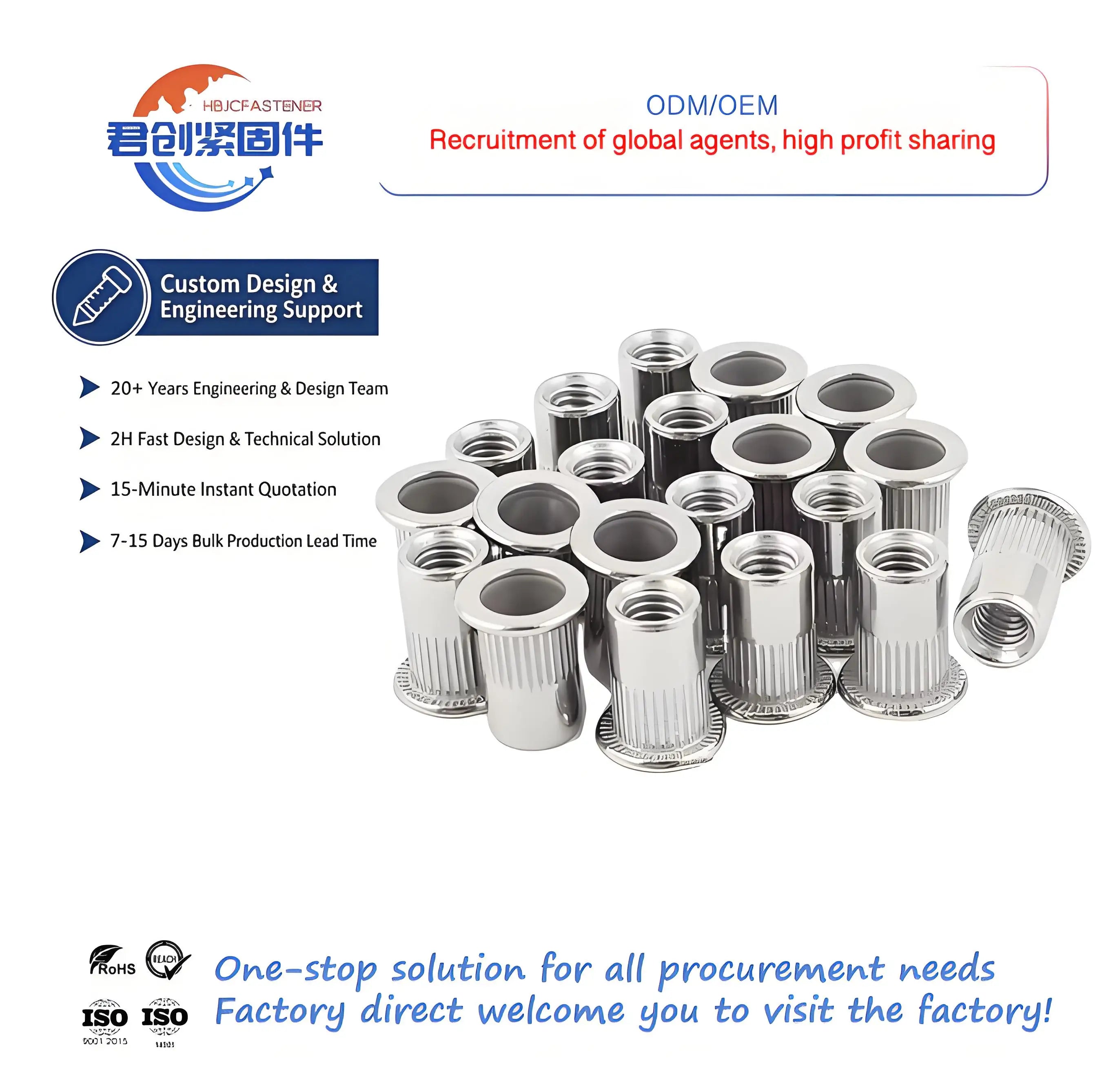 Stainless Steel Rivet Nut Flat Zinc Plated Cylindrical Hollow Cap Nut Durable Metric M3 Automotive Grade Canchen Electrical