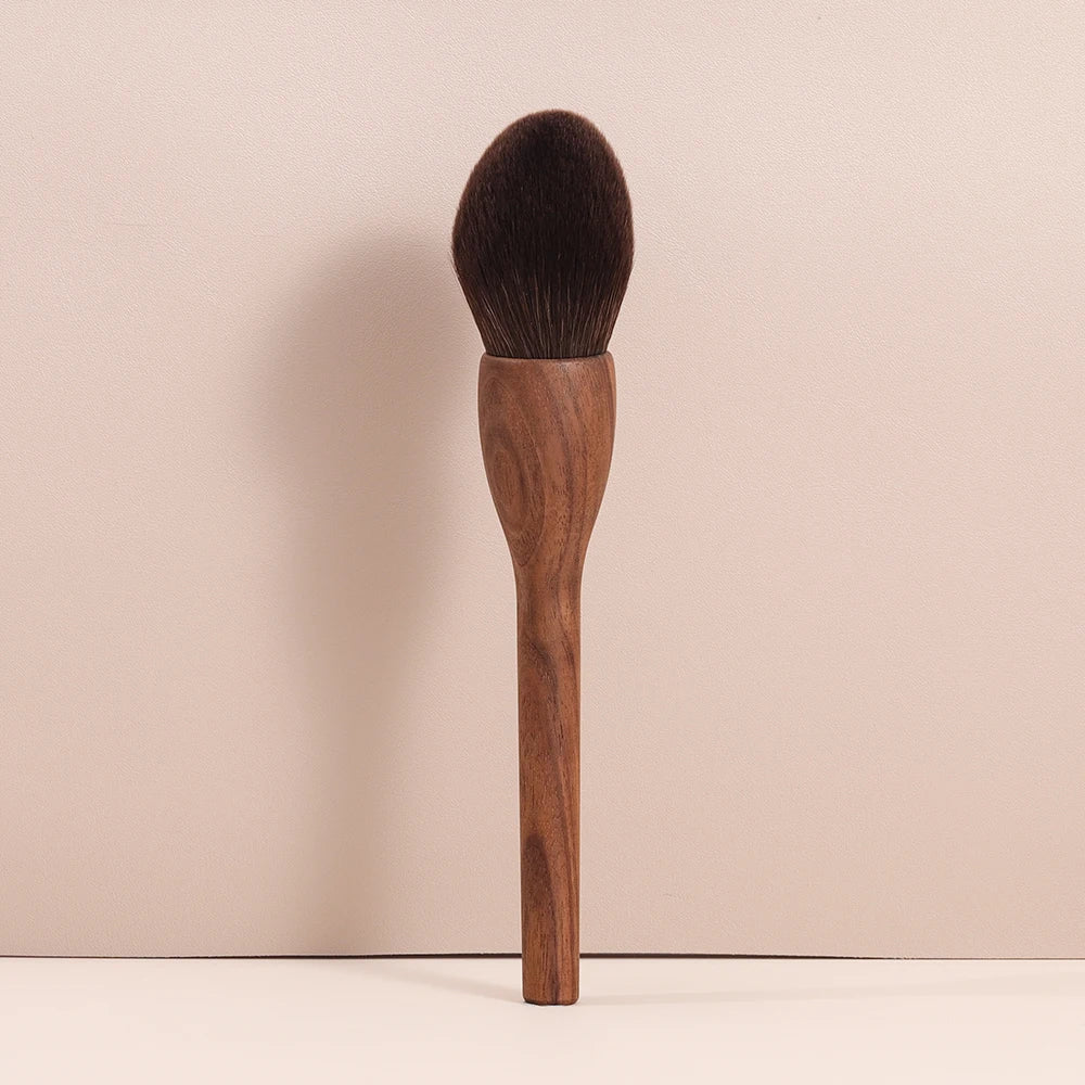 MEDELL Luxury Synthetic Hair Custom Walnut Single Makeup Brush Loose Painter Private Label Custom Logo Solid Wood Handle