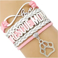 Factory Infinity Love Adoption Dog Mom Bracelets Multi-Layer Leather Wrap Doggie Paw Print Fashion Charm Bracelets for Adoptive
