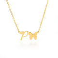 Hot Selling XL Alphabet Necklace for Women Stainless Steel Collarbone Chain With Butterfly Design