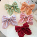 Vintage Large Bow Hair Clip for Women Girls Long Ribbon Hairpins Barrette Hair Accessories