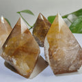 Natural Crystal Quartz Stones Golden Healer Quartz Raw Point Carvings Yellow Fire Quartz for Home Decoration Gift