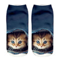 New 3D Print Funny Cute Cartoon Kitten Short Socks Creative Colorful Multiple Cat Face Happy Low Ankle Socks