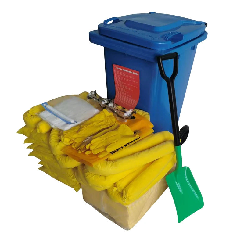 HealthRun HKITS240L-CHA 240-Liter Chemical Waste Bin Spill Kit for Efficient Laboratory Waste Management