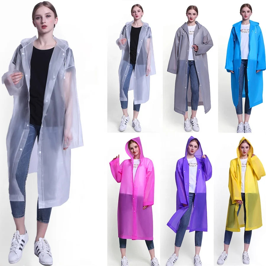 Custom Logo Outdoor Reusable Waterproof Portable Eva Rainwear Eva Rain Cover Poncho Raincoat Rain Coats