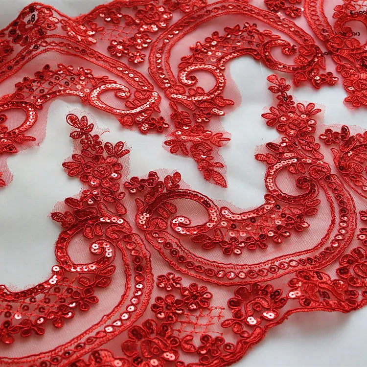 Handmade Fashionable Multicolor Sequins 100% Polyester Lace Embroidery Accessories for Weddings Shoes Bags Wedding Dresses Veils