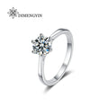 Luxury 0.5CT 1CT 2CT 3CT VVS Custom Moissanite Engagement Pure Silver Fadeless Wedding Rings for Women with GRA