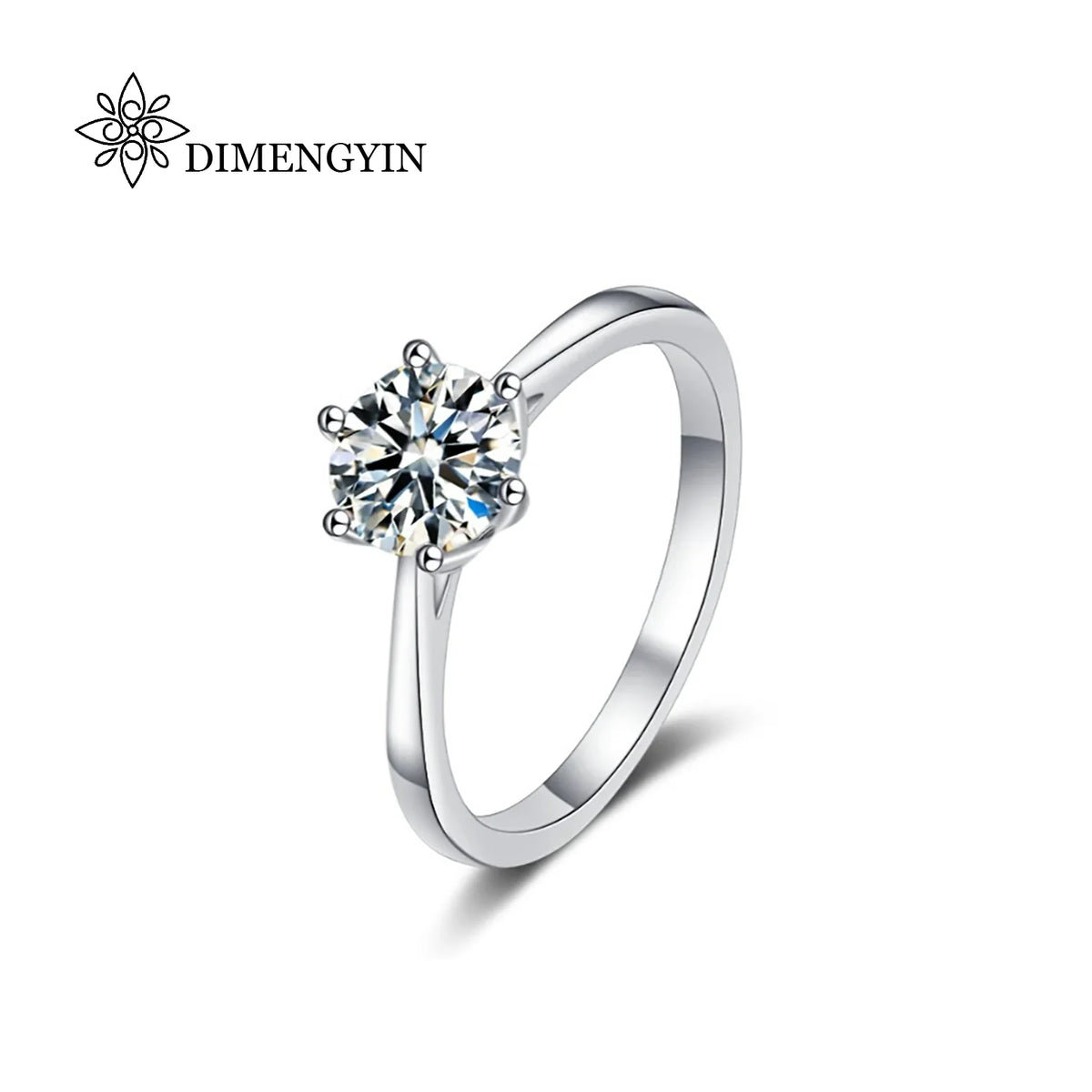 Luxury 0.5CT 1CT 2CT 3CT VVS Custom Moissanite Engagement Pure Silver Fadeless Wedding Rings for Women with GRA MegaBDM