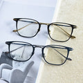 2026 square Optical Men Titanium Alloy Eyeglasses Frames Eyewear Flexible Temples Legs Ip Electroplating Alloy Spectacles