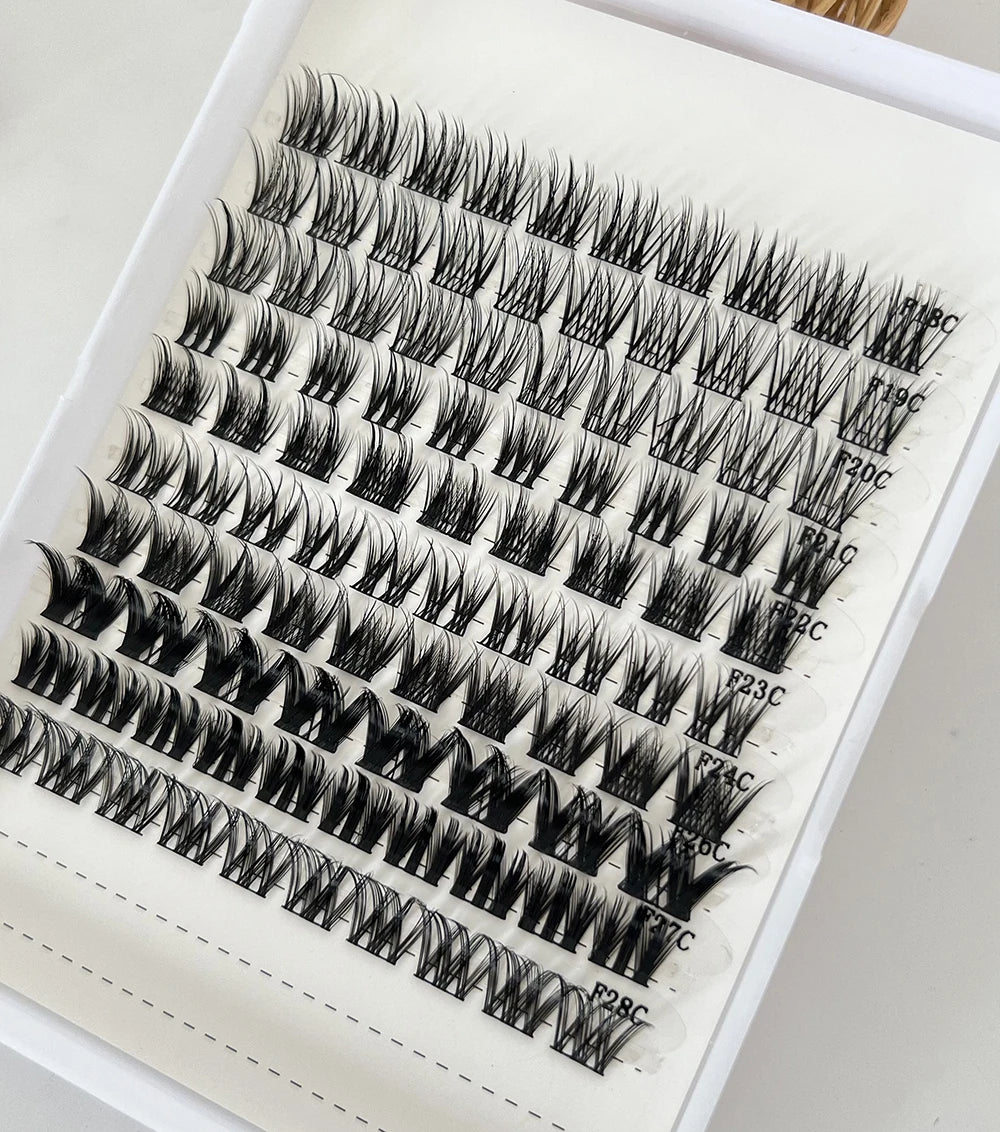 Private Label Cluster Lashes Wholesale Popular Cluster Lashes Kit Wispy Soft DIY Cluster Lashes