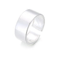 925 Sterling Silver Opening Ring Simple Personality New Cool Versatile Wide Face Female Sterling Silver Jewelry