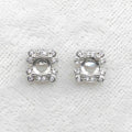Sterling Silver 5*5mm Semi Mount Stud Earrings Empty Frame Support Blank Setting S925 Base Without Center Stone for DIY Inlay