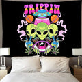 Hippie Psychedelic Printed Washable Eco-Friendly Fluorescent 100% Cotton/Polyester Woven Wall Tapestry Customizable Home
