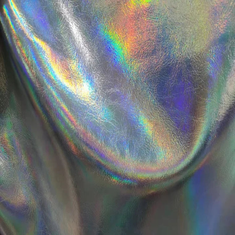 Sparkle Iridescent Microfiber Leather Colorful Holographic PU Fabric for Hair Bows Fancy Jacket Sofa and Bag Use