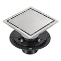 Modern Square Stainless Steel Hotel Bathroom Floor Drain with Flange 100mm Easy Installation
