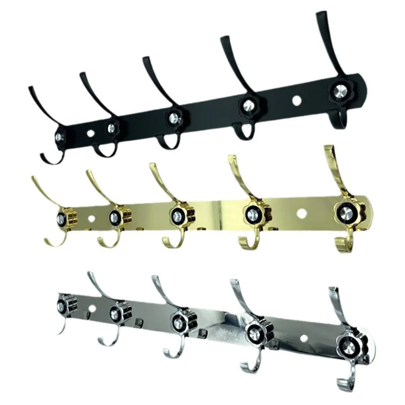 Large plum Black Diamond Row Hook European-style Household Living Room Door After Aluminum Alloy Hook Bathroom Bedroom Coat Hook
