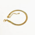 Fashion 18K Gold Plated Stainless Steel Jewelry Chain Width 5mm Flat Snake Shaped Slice Chain Accessories Bracelet B202207