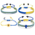 SC Hot Selling Handmade Braided Bracelets Adjustable Friendship Bracelet Fashion Blue Yellow Wax String Bracelets for Women Men