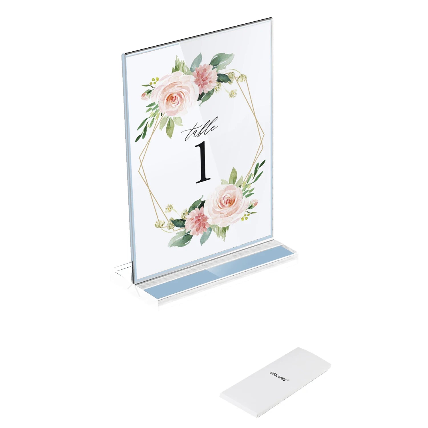 Good Quality 1 Pack Clear Plastic Sign Holders for 4x6 Paper Vertical T shape Frame for Displaying Signs and Menus
